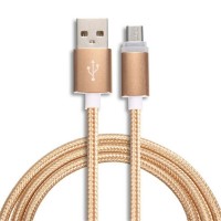 Tuttonica Zinc Alloy 2A Data Cable, Fast Charging, Weaving Thread, Gold – Micro USB, 1 meter - TUTTO- C606