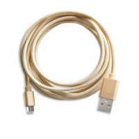 Tuttonica Zinc Alloy 2A Data Cable, Fast Charging, Weaving Thread, Gold – Micro USB, 1 meter - TUTTO- C606