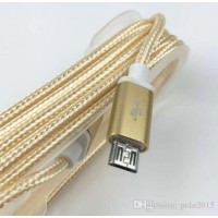 Tuttonica Zinc Alloy 2A Data Cable, Fast Charging, Weaving Thread, Gold – Micro USB, 1 meter - TUTTO- C606